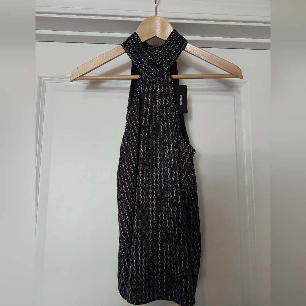 Express Black and White Patterned Tank Top - Picture 2 of 5